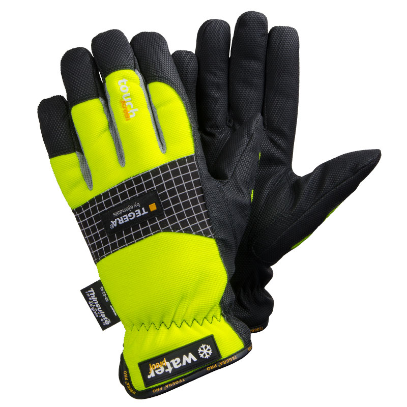 TEGERA®9128 by Ejendals: Winter-Lined, Waterproof, Windproof, Synthetic Leather Microthan, Knuckle Protection, Touchscreen, Grip Glove