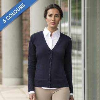 275gsm 50/50 C/AC Ladies V-Neck Knitted Cardigan - JCAL715