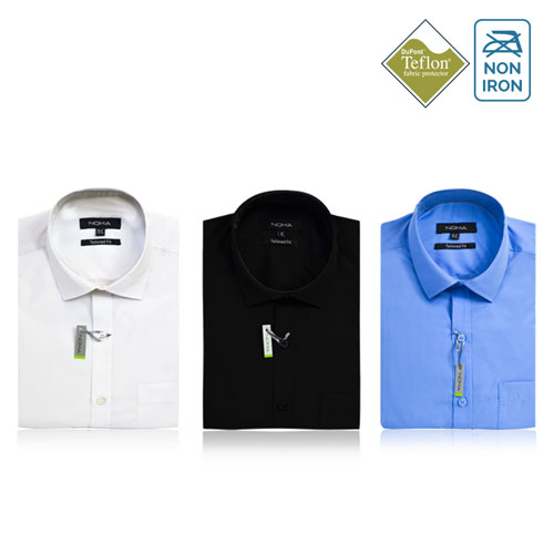 Noma Mens Tailored Classic Short Sleeve Shirt NanoTech Fabric - NSHA02T