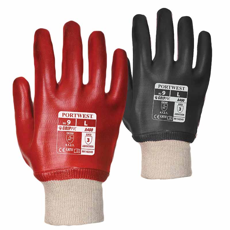 Superb Abrasion PVC Knitwrist Gloves - WGLA400