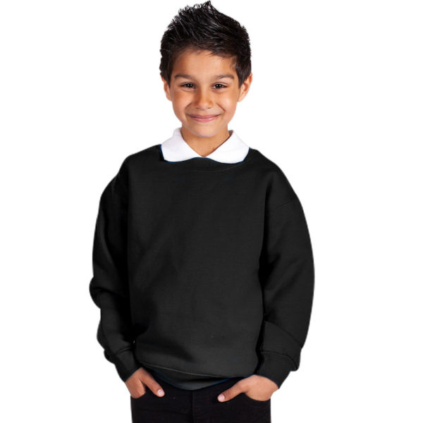 Kids Premium Hi-Spec Set-In Crew Sweatshirt TSK01-black