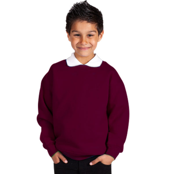 Kids Premium Hi-Spec Set-In Crew Sweatshirt TSK01-burgundy