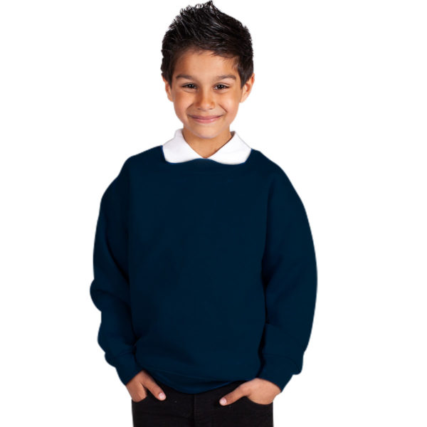 Kids Premium Hi-Spec Set-In Crew Sweatshirt TSK01-navy