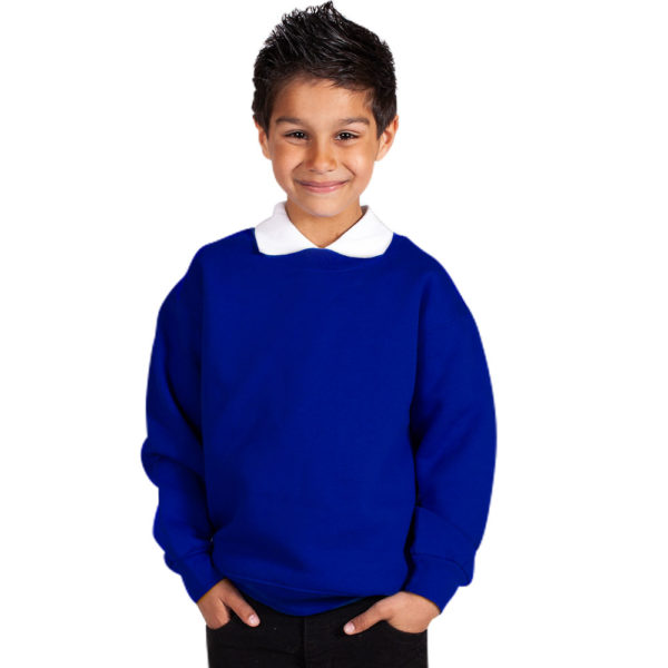 Kids Premium Hi-Spec Set-In Crew Sweatshirt TSK01-royal-blue