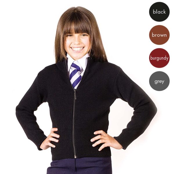Girls Knitted Stretch Zip Cardigan CCAG02