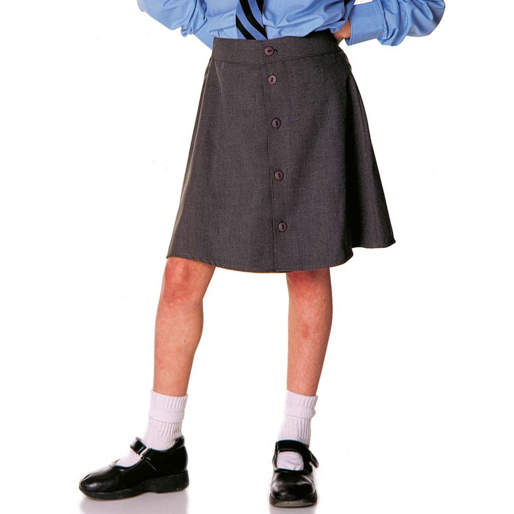 Girls School Skirt Button Front - CSKG03