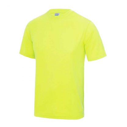 JUST COOL Polyester Cool T - JC001-ELECTRIC-YELLOW-(FRONT)