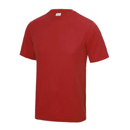 JUST COOL Polyester Cool T - JC001-FIRE-RED-(FRONT)