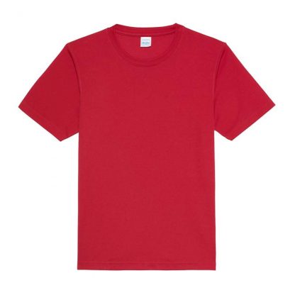 JUST COOL Polyester Cool T - JC001-RED-HOT-CHILLI-(FLAT)