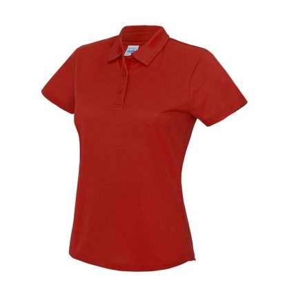 Girlie Cool Polo - JC045-FIRE-RED-(FRONT)